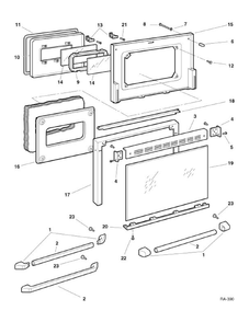 DOOR ASSEMBLY Diagram and Parts List for  General Electric Range