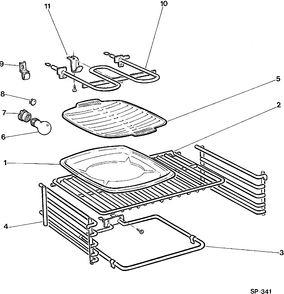 OVEN PARTS Diagram and Parts List for  General Electric Range