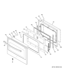 UPPER DOOR Diagram and Parts List for  General Electric Wall Oven
