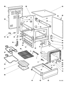 CHASSIS Diagram and Parts List for  General Electric Range