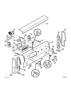 CONTROL PANEL Diagram and Parts List for  General Electric Range