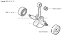 Crankshaft Diagram and Parts List for 2004-03 Husqvarna Trimmer