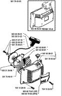 Page J Diagram and Parts List for 1994-04 Husqvarna Chainsaw