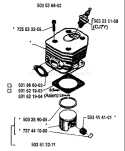 Page H Diagram and Parts List for 1994-04 Husqvarna Chainsaw