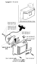 Page J Diagram and Parts List for 1998-05 Husqvarna Chainsaw
