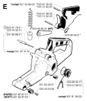 Page K Diagram and Parts List for 1998-05 Husqvarna Chainsaw
