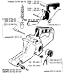Page K Diagram and Parts List for 1998-06 Husqvarna Chainsaw