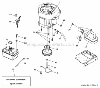 Page E Diagram and Parts List for 2008-04 Husqvarna Lawn Tractor