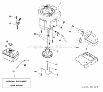Page E Diagram and Parts List for 2006-12 Husqvarna Lawn Tractor
