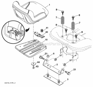 Page H Diagram and Parts List for 2008-01 Husqvarna Lawn Tractor