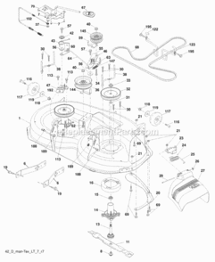 Page F Diagram and Parts List for 96042003602 2008-04 Husqvarna Lawn Tractor