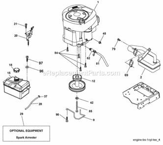 Page E Diagram and Parts List for 2008-10 Husqvarna Lawn Tractor