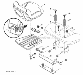 Page H Diagram and Parts List for 2008-12 Husqvarna Lawn Tractor