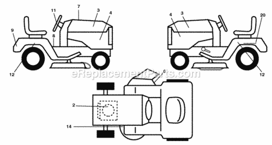 Page B Diagram and Parts List for 2009-02 Husqvarna Lawn Tractor