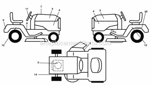 Page B Diagram and Parts List for 2009-08 Husqvarna Lawn Tractor