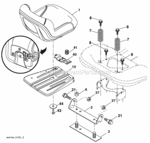 Page H Diagram and Parts List for 2009-08 Husqvarna Lawn Tractor