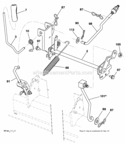 Page G Diagram and Parts List for 2009-09 Husqvarna Lawn Tractor