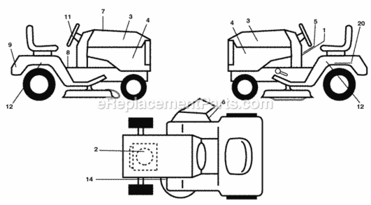 Page B Diagram and Parts List for 2010-01 Husqvarna Lawn Tractor