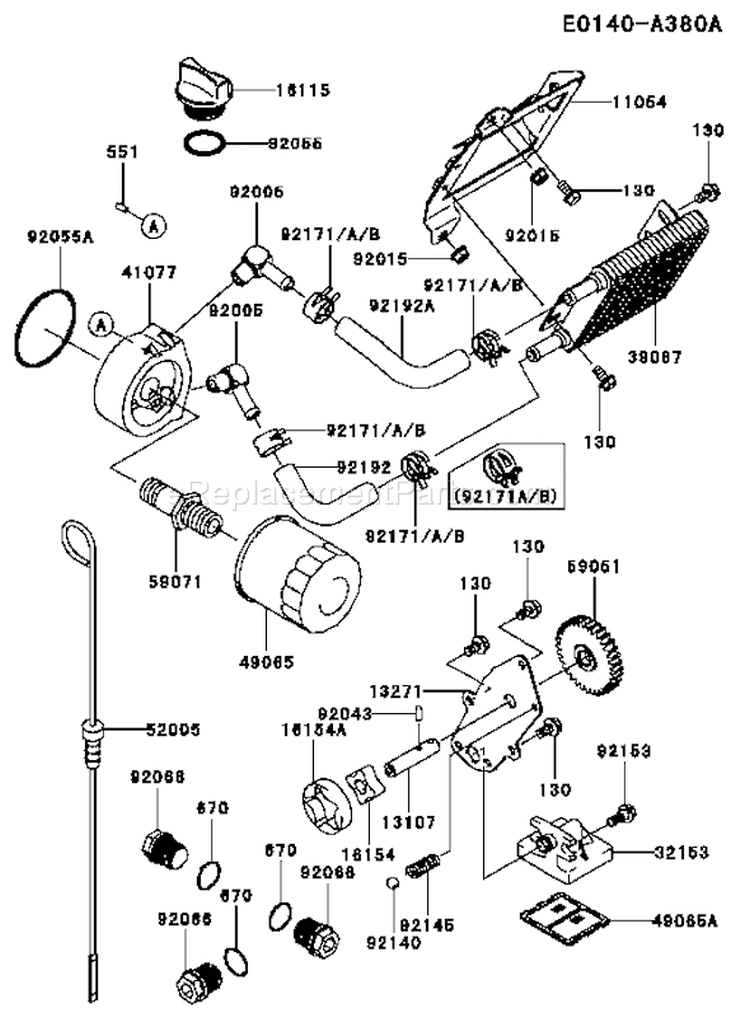 Part Location Diagram of 11054-7001 Kawasaki Bracket