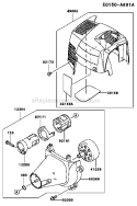 Page D Diagram and Parts List for AS00 Kawasaki Hedge Trimmer