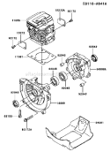 Page E Diagram and Parts List for AS00 Kawasaki Hedge Trimmer