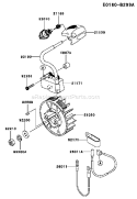 Page F Diagram and Parts List for AS00 Kawasaki Hedge Trimmer