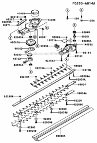 CaseCutter Diagram and Parts List for  Kawasaki Hedge Trimmer