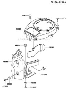 Cooling-Equipment Diagram and Parts List for  Kawasaki Hedge Trimmer