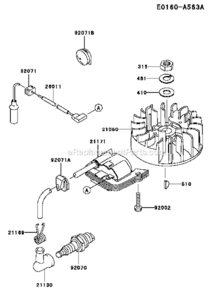 Electric-Equipment Diagram and Parts List for  Kawasaki Hedge Trimmer