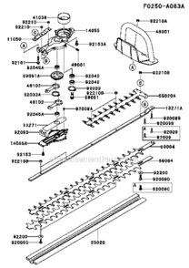 CaseCutter Diagram and Parts List for  Kawasaki Hedge Trimmer