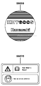 Label Diagram and Parts List for  Kawasaki Hedge Trimmer