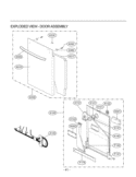 EXPLODED VIEW  DOOR ASSEMBLY Diagram and Parts List for ASTEEUS LG Dishwasher