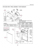 EXPLODED VIEW  PANEL ASSEMBLY  DOOR ASSEMLBY Diagram and Parts List for  LG Dishwasher