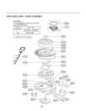 EXPLODED VIEW  SUMP ASSEMBLY Diagram and Parts List for  LG Dishwasher