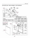EXPLODED VIEW  PANEL ASSEMBLY  DOOR ASSEMLBY Diagram and Parts List for LDS5811ST /01 LG Dishwasher