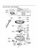 EXPLODED VIEW  SUMP ASSEMBLY Diagram and Parts List for LDS5811ST /01 LG Dishwasher