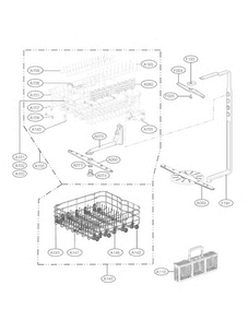 Rack Assembly Parts Diagram and Parts List for  LG Dishwasher