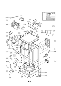 Cabinet And Control Parts Diagram and Parts List for  Kenmore Washer