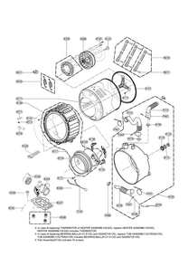 Drum And Tub Parts Diagram and Parts List for  Kenmore Washer