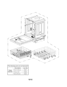 Exploded View Parts Diagram and Parts List for  LG Dishwasher