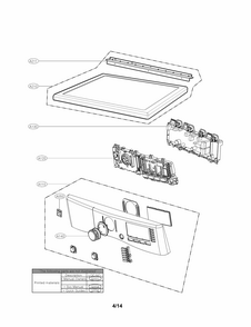 Control Panel Parts Diagram and Parts List for  Kenmore Dryer