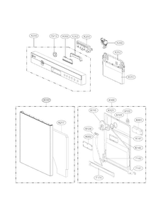 Panel/door Assembly Parts Diagram and Parts List for  LG Dishwasher