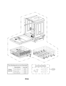 Exploded View Parts Diagram and Parts List for  LG Dishwasher