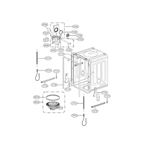 Tub Assembly Diagram and Parts List for (00) LG Dishwasher