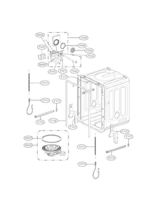 Tub Assembly Parts Diagram and Parts List for  LG Dishwasher