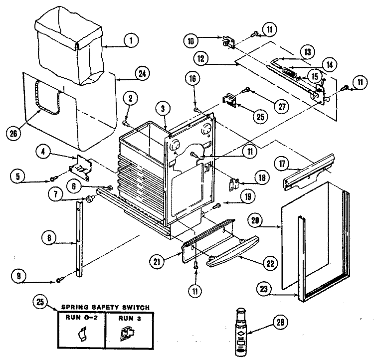 Part Location Diagram of 9871125 Whirlpool Safety Switch Actuator