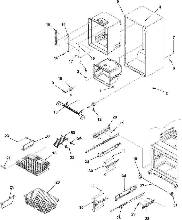 Part Location Diagram of WPW10280613 Whirlpool Bracket - Right Side