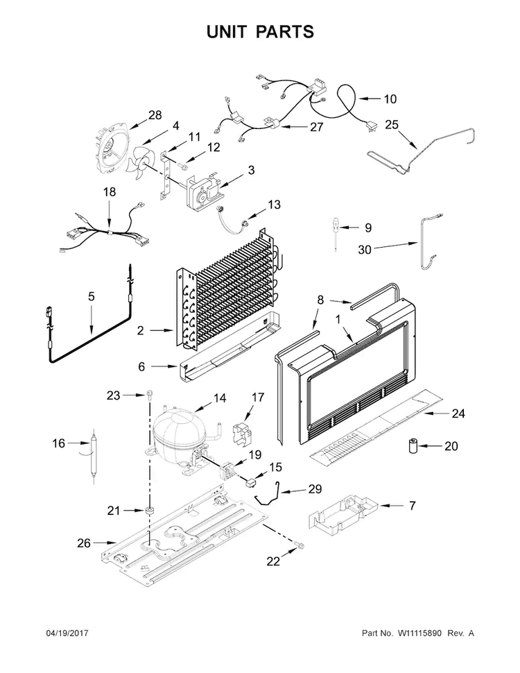 Part Location Diagram of W10872146 Whirlpool TUBE