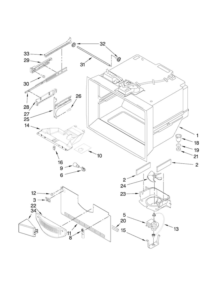 Part Location Diagram of WPW10277025 Whirlpool Housing