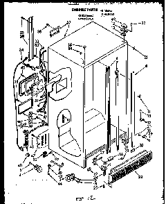 Cabinet Parts Diagram and Parts List for MN01 Caloric Refrigerator